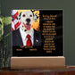 Personalized Halloween Acrylic Plaque for a Dog Mom with Funny and Sentimental message, a Dressed Up as a President Dog Portrait with Customizable Dog Face. A Table Home Décor Lamp, Gift from Husband and or Children
