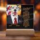 Personalized Halloween Acrylic Plaque for a Dog Mom with Funny and Sentimental message, a Dressed Up as a President Dog Portrait with Customizable Dog Face. A Table Home Décor Lamp, Gift from Husband and or Children
