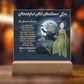 Personalized Halloween Acrylic Plaque for Cat Mom with Portrait of Dressed Up in a Historical Costumes with Cat's and Mom's faces. Funny and Sentimental “Mirthful All Hallows' Eve” Wishes. A Table Home Décor Lamp, Gift from Husband, Children and Cat.