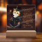 Personalized Halloween Acrylic Plaque for a cat Mom, a Portrait of Your Cat Dressed Up as a King with Customizable face. Funny and Sentimental Gift from a Husband, Children and Cat, a Table Home Décor Lamp.