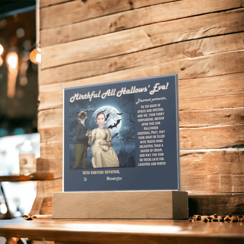 Personalized Halloween Acrylic Plaque for Mom, a Portrait of a Dressed Up in a Wizard Costume Son with Both Funny and Sentimental. A  Table Home Décor Lamp, Gift from Husband and or Children