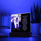 Personalized Halloween Acrylic Plaque for a Dog Mom with Funny and Sentimental message, a Dressed Up as a President Dog Portrait with Customizable Dog Face. A Table Home Décor Lamp, Gift from Husband and or Children
