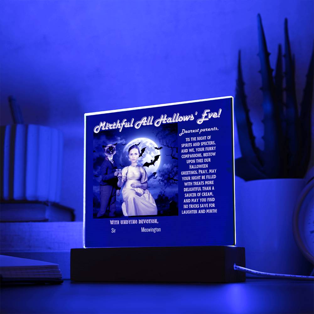 Personalized Halloween Acrylic Plaque for Mom, a Portrait of a Dressed Up in a Wizard Costume Son with Both Funny and Sentimental. A  Table Home Décor Lamp, Gift from Husband and or Children