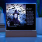 Personalized Halloween Acrylic Plaque for Mom, a Portrait of a Dressed Up in a Witch Costume Daughter with Both Funny and Sentimental Mirthful All Hallows' Eve Wishes . A  Table Home Décor Lamp, Gift from Husband and or Children