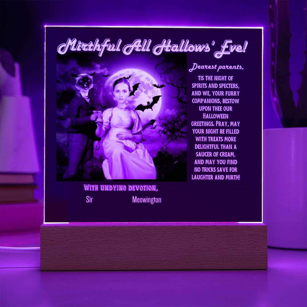 Personalized Halloween Acrylic Plaque for Mom, a Portrait of a Dressed Up in a Wizard Costume Son with Both Funny and Sentimental. A  Table Home Décor Lamp, Gift from Husband and or Children