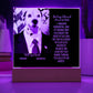 Personalized Halloween Acrylic Plaque for a Dog Mom with Funny and Sentimental message, a Dressed Up as a President Dog Portrait with Customizable Dog Face. A Table Home Décor Lamp, Gift from Husband and or Children