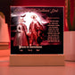 Personalized “Halloween Mirthful All Hallows' Eve Acrylic Plaque for Dog Cat Mom, a Portrait of Cat and Dog Dressed Up in Historical Costumes with faces. Funny and Sentimenta text. Gift from Husband, Children and Pets in a form of A Table Home Décor Lamp