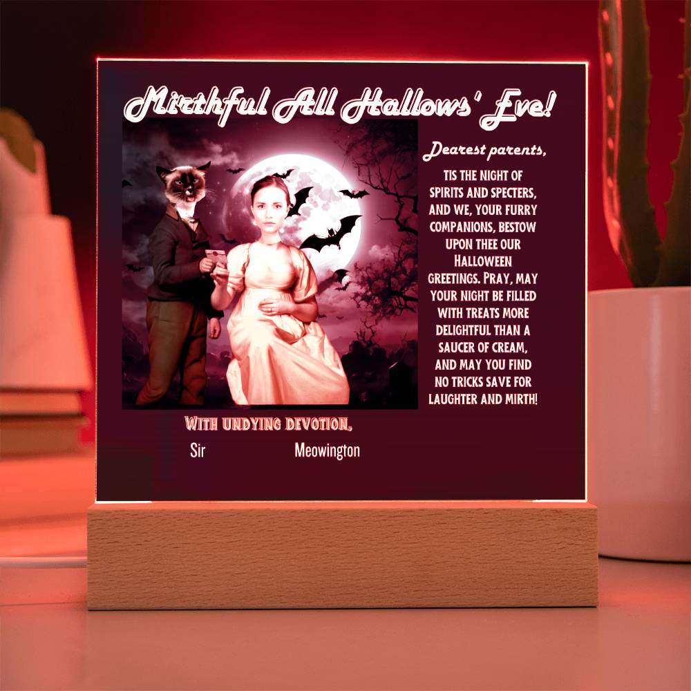 Personalized Halloween Acrylic Plaque for Mom, a Portrait of a Dressed Up in a Wizard Costume Son with Both Funny and Sentimental. A  Table Home Décor Lamp, Gift from Husband and or Children