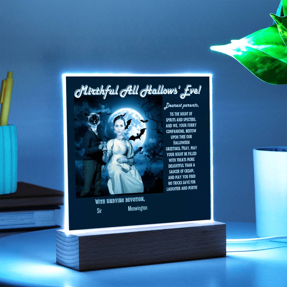Personalized Halloween Acrylic Plaque for Mom, a Portrait of a Dressed Up in a Wizard Costume Son with Both Funny and Sentimental. A  Table Home Décor Lamp, Gift from Husband and or Children