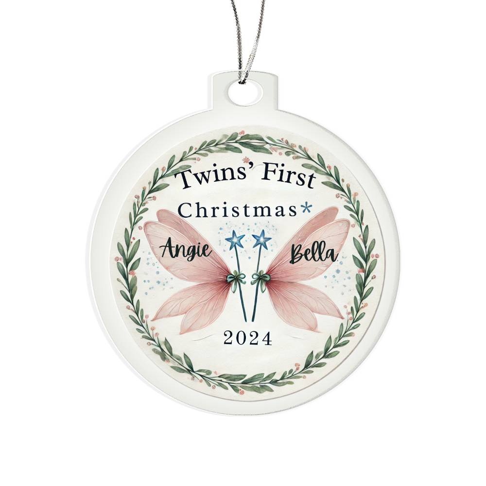 Personalized Gift For Twin Boys First Christmas Custom Ornament for Newborn Babies With Their Names