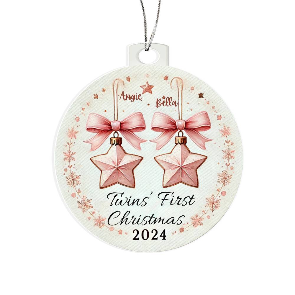 Personalized Gift For Twin Boys First Christmas Custom Ornament for Newborn Babies With Their Names