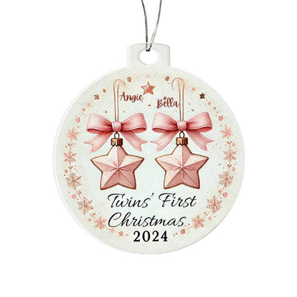 Personalized Gift For Twin Boys First Christmas Custom Ornament for Newborn Babies With Their Names