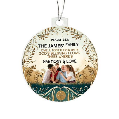 Personalized Bible Keepsake Family Photo Name Religious Christmas Decoration Inspirational Holiday Gift Spiritual Home Decor Bible Ornament