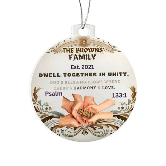 Personalized Bible Keepsake Family Photo Religious Christmas Decoration Inspirational Holiday Gift Spiritual Home Decor Bible Ornament