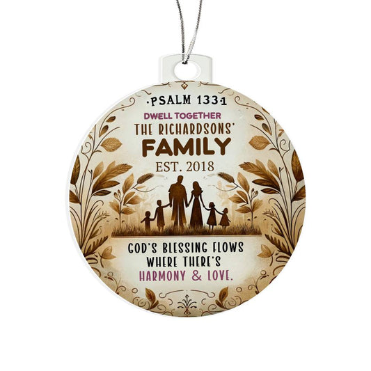 Personalized Bible Keepsake Family Name Date Religious Christmas Decoration Inspirational Holiday Gift Spiritual Home Decor Bible Ornament