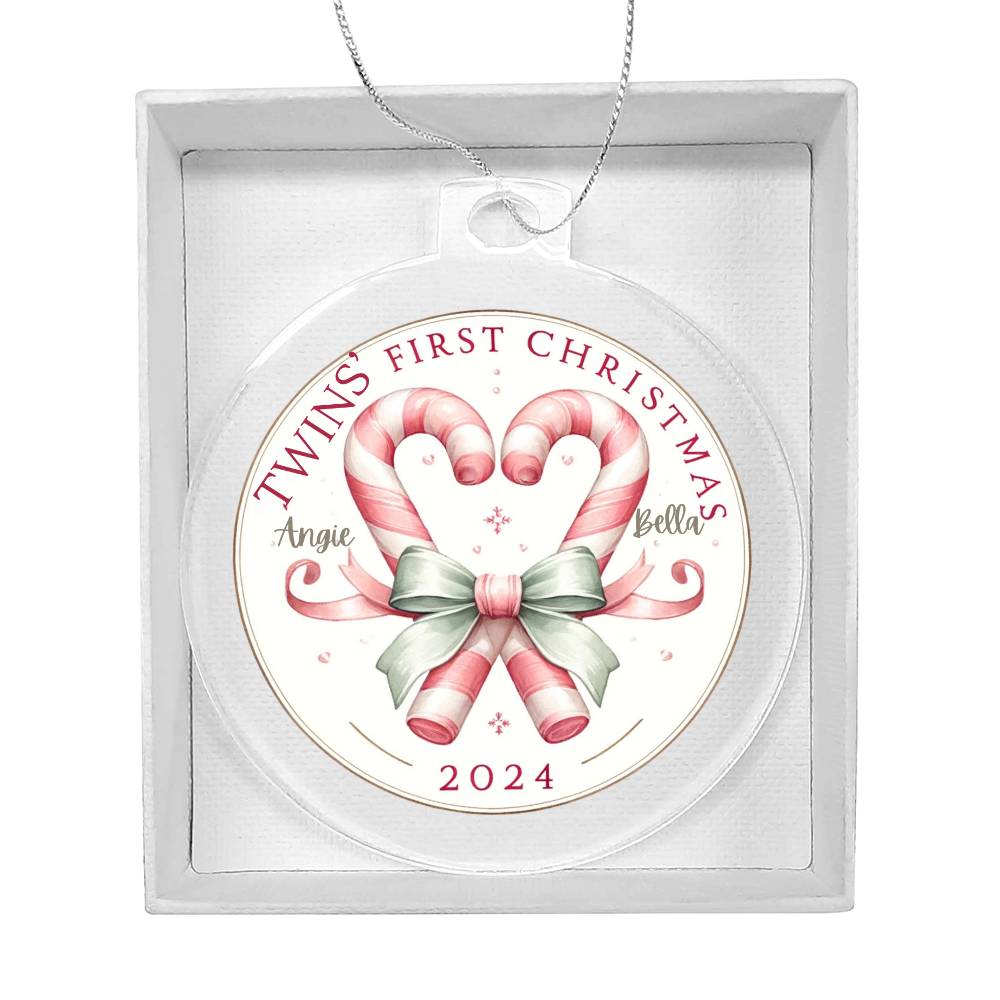 Personalized Gift For Twin Boys First Christmas Custom Ornament for Newborn Babies With Their Names