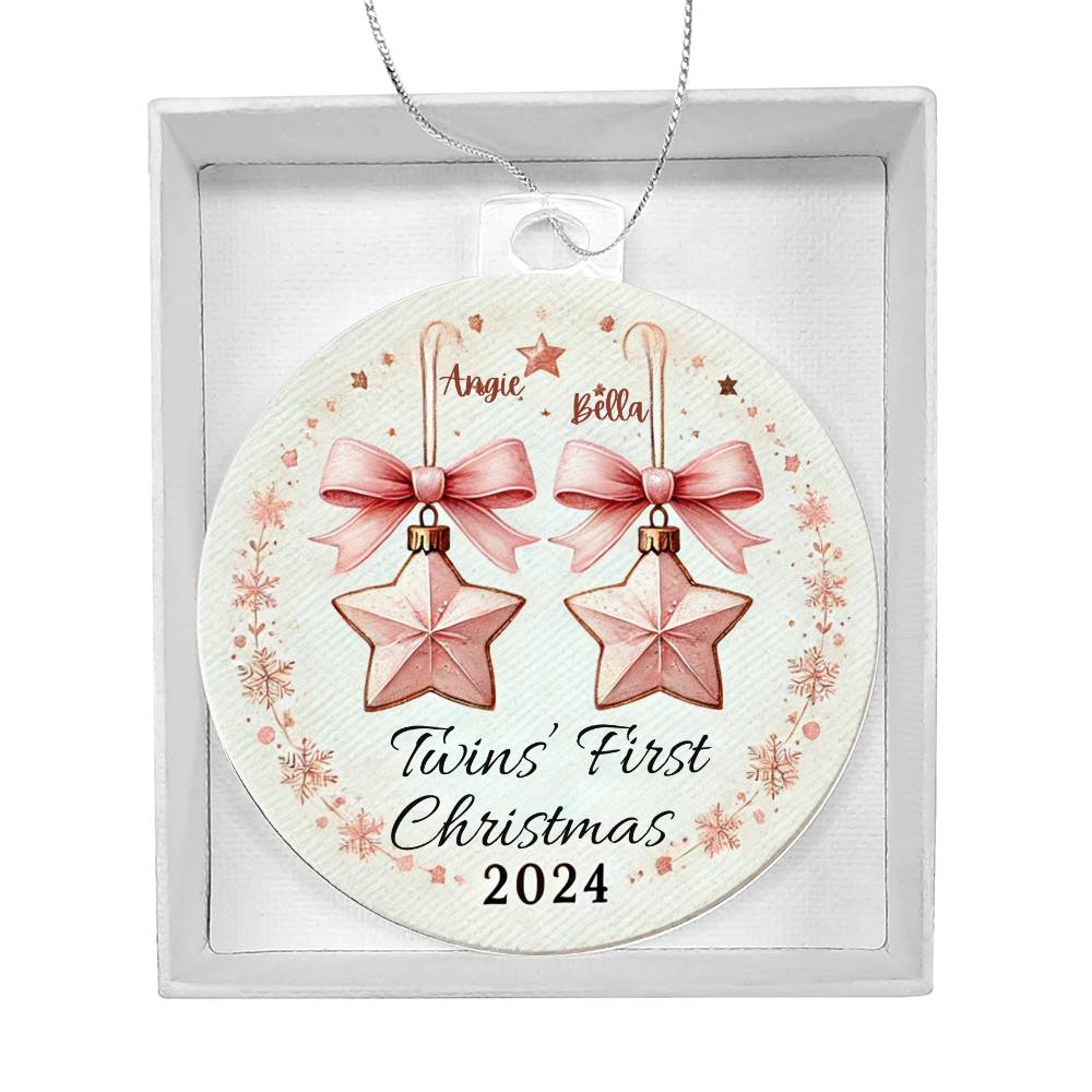 Personalized Gift For Twin Boys First Christmas Custom Ornament for Newborn Babies With Their Names