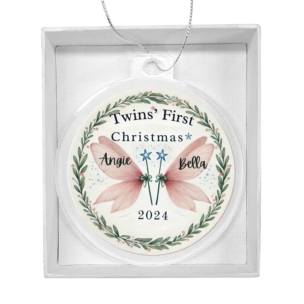 Personalized Gift For Twin Boys First Christmas Custom Ornament for Newborn Babies With Their Names