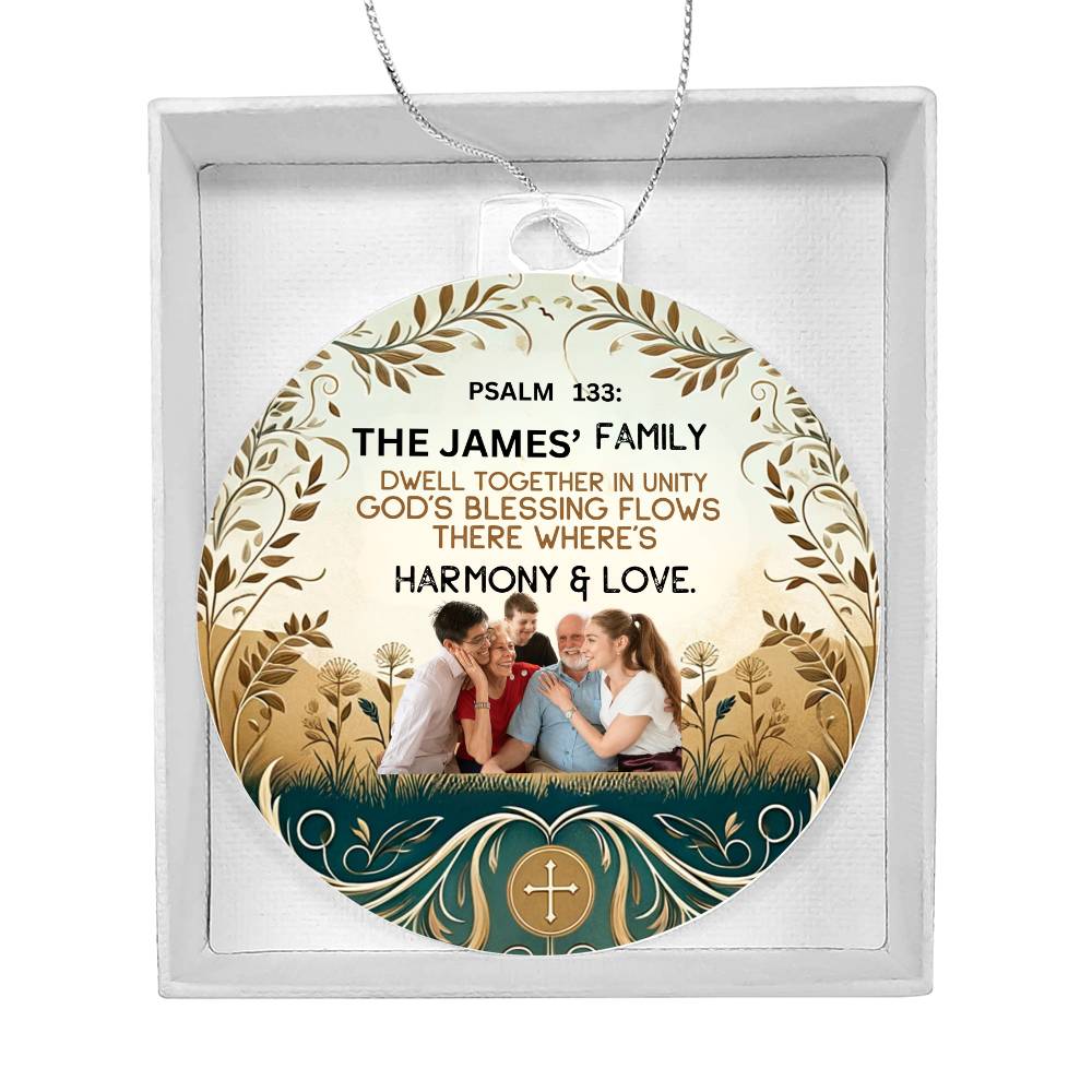 Personalized Bible Keepsake Family Photo Name Religious Christmas Decoration Inspirational Holiday Gift Spiritual Home Decor Bible Ornament