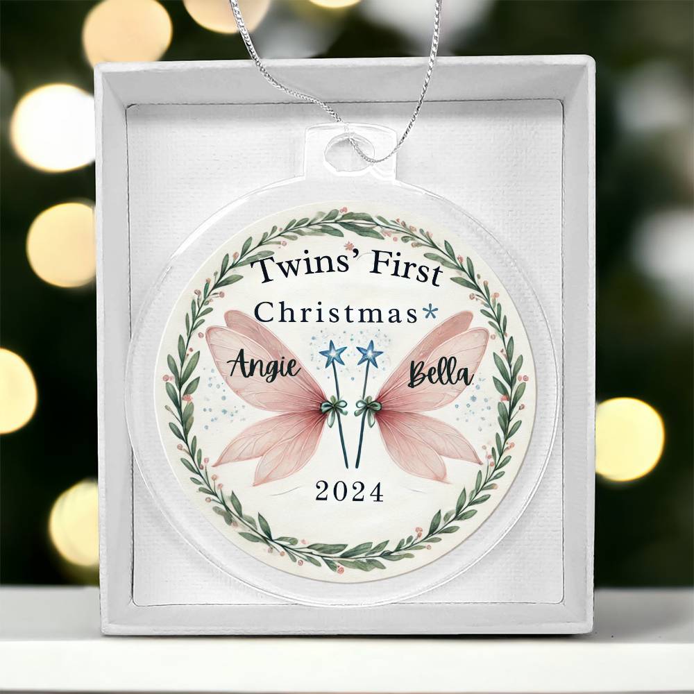 Personalized Gift For Twin Boys First Christmas Custom Ornament for Newborn Babies With Their Names