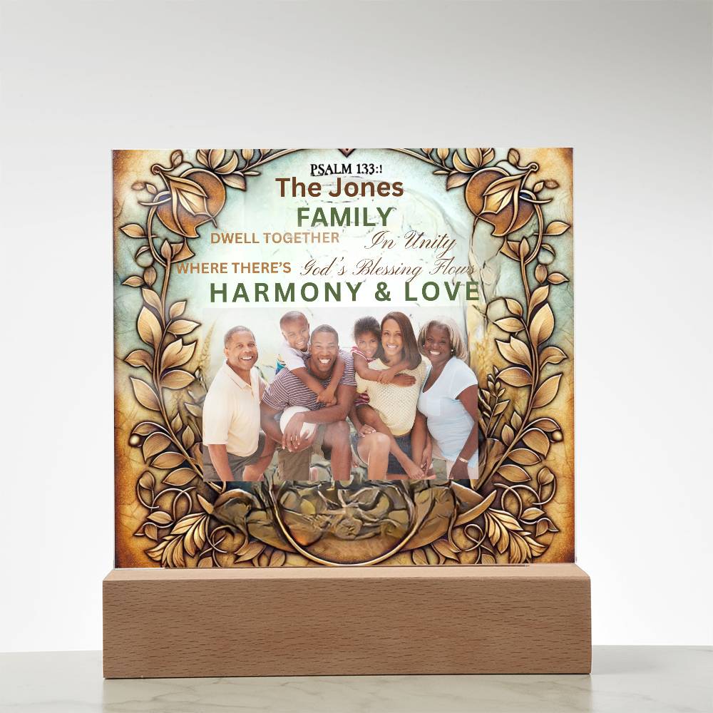 Personalized Bible Keepsake Family Photo Religious Christmas Acrylic Inspirational Holiday Gift Spiritual Home Decor Bible Plaque