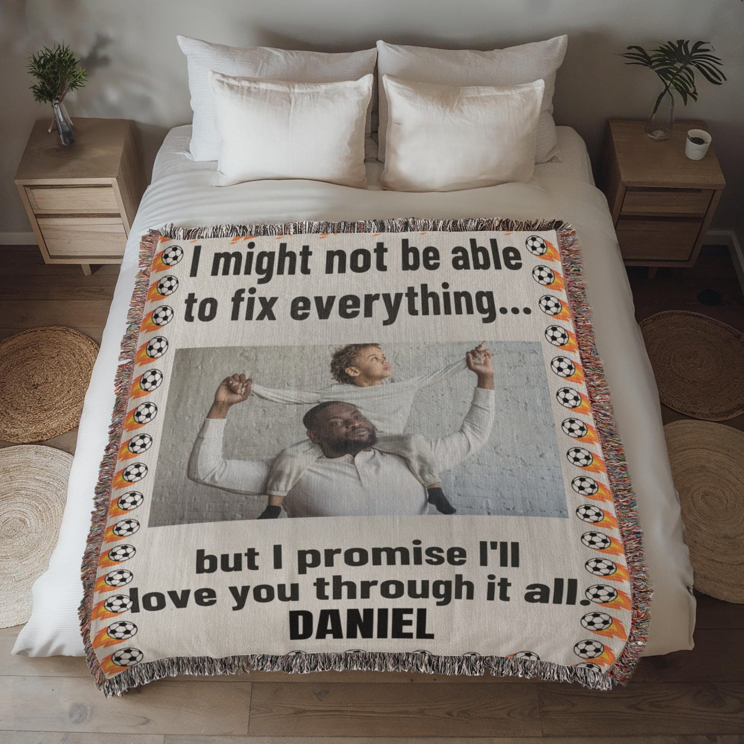 Custom Dad's Love Sherpa Fleece Woven Blanket (