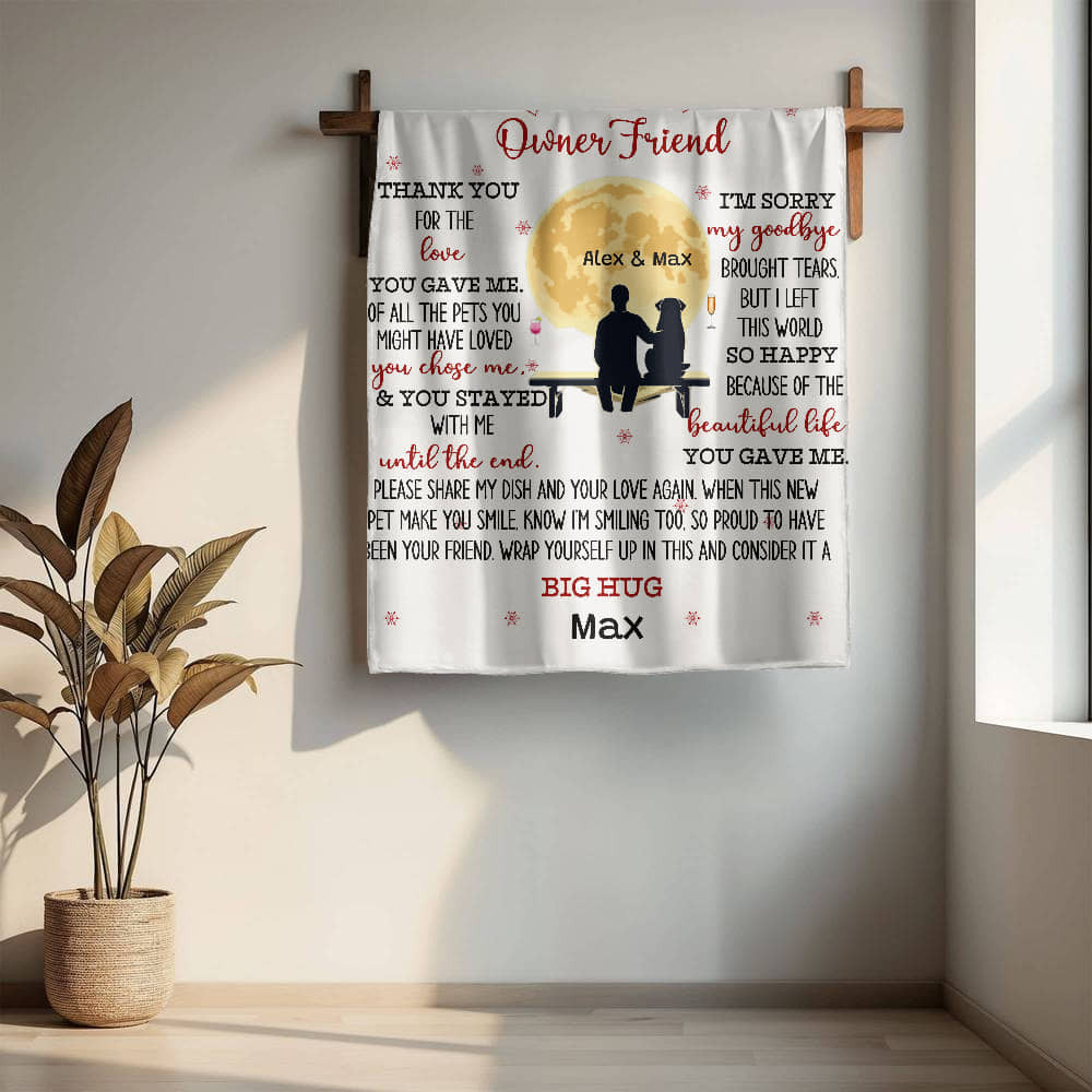An Owner Dear Friend Dog Memorial Sherpa or Fleece Blanket