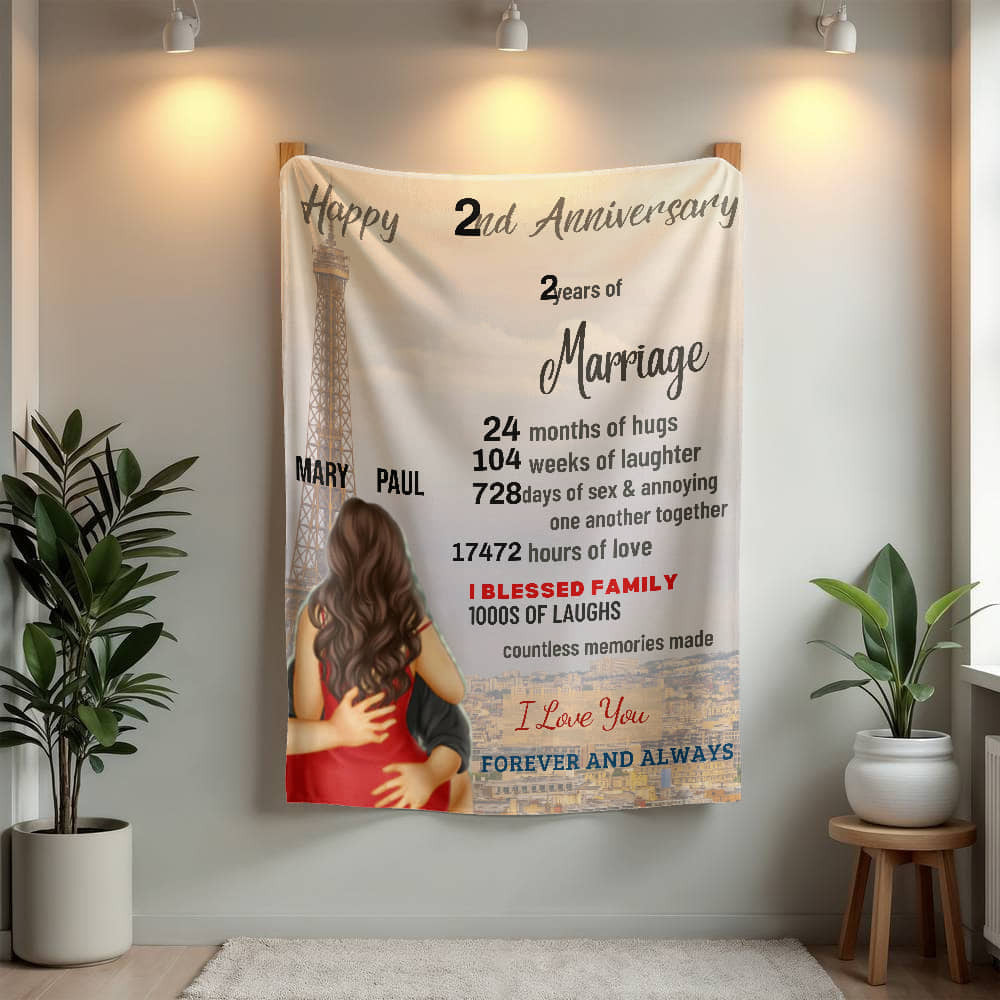 An Anniversary inParis Sherpa or Fleece Blanket