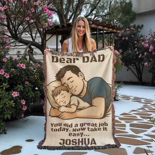 CUSTOM DAD'S LOVE Sherpa, Fleece, Woven Blanket