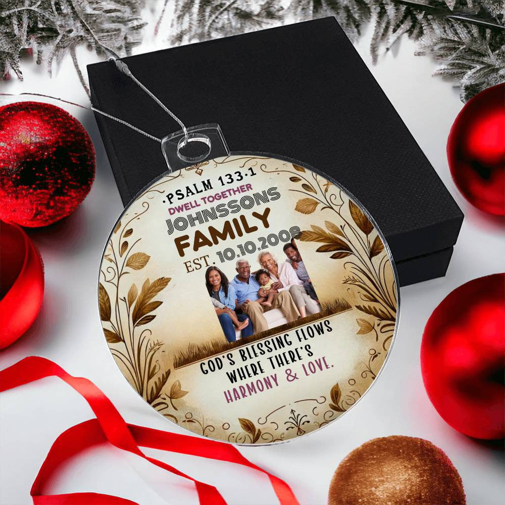 Personalized Bible Keepsake Family Photo Religious Christmas Decoration Inspirational Holiday Gift Spiritual Home Decor Bible Ornament