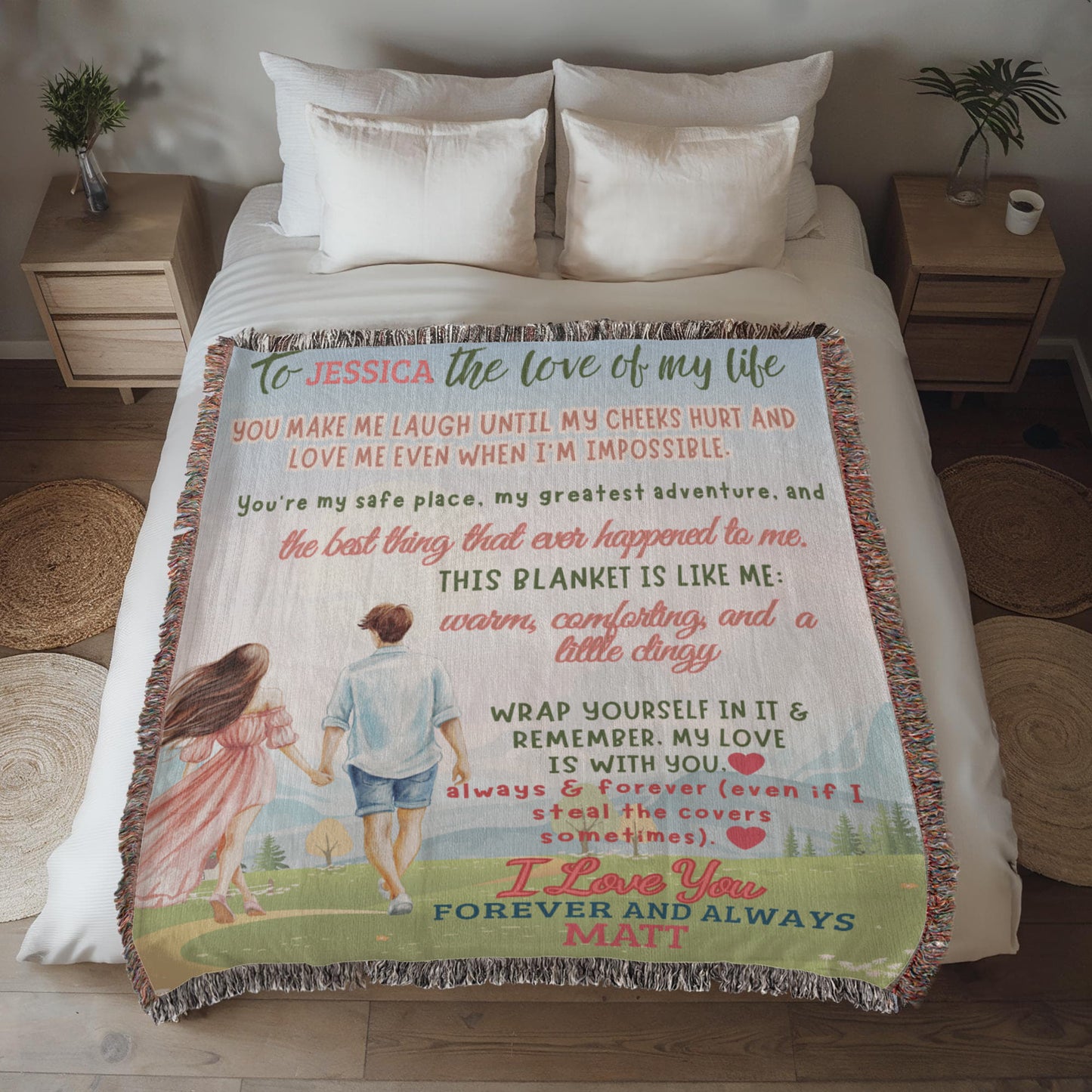 A Love Letter to My Wife, Girlfriend or Partner, a Sherpa, Fleece or Woven Blanket