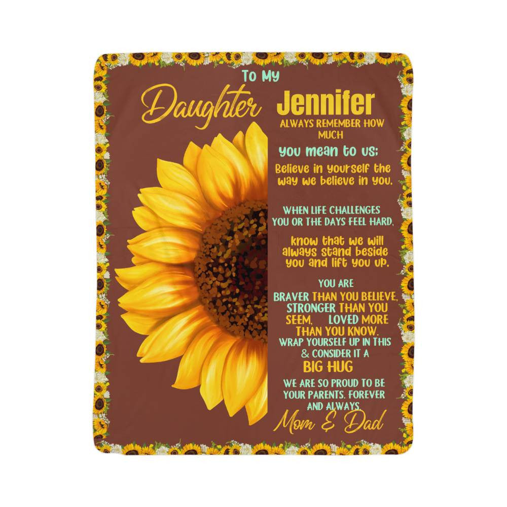 A Sunflower Daughter from Dad Heirlooom, Sherpa or  Fleece Blanket (3:4)