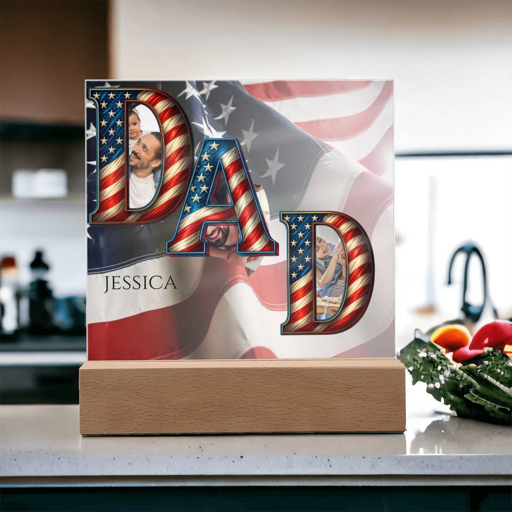 A Patriotic Dad's Love Acrylic Plaque