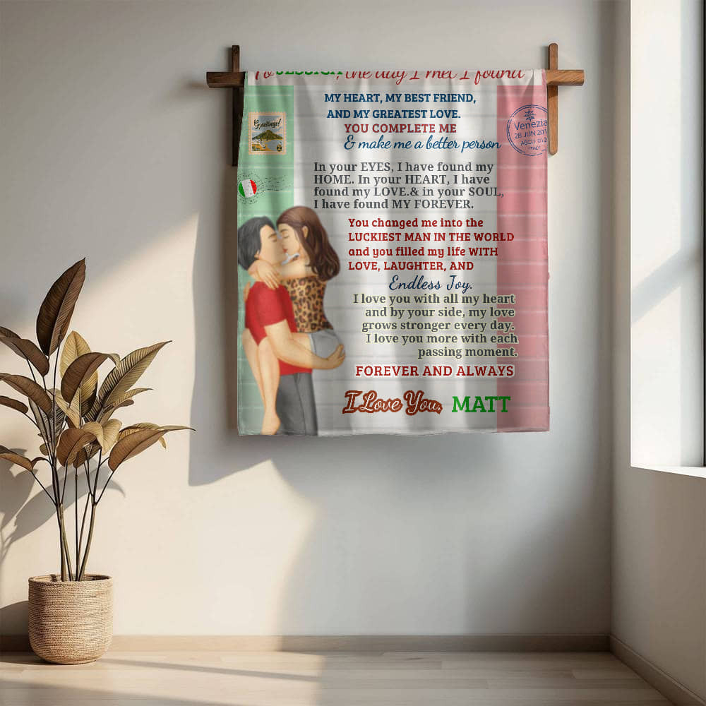 A Love Letter to my Wife, Girlfriend or Partner, a Sherpa, Fleece or Woven Blanket