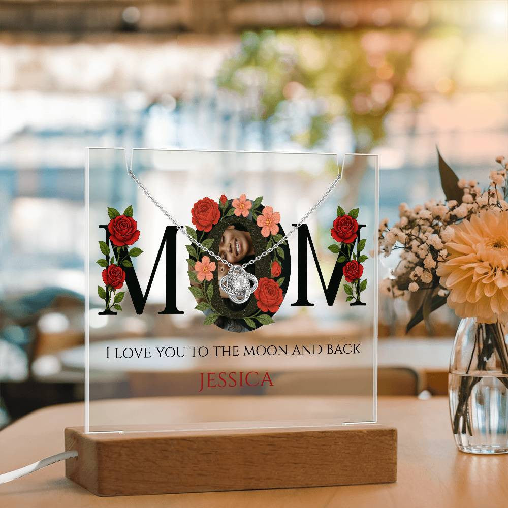 A Love You Mom Custom Keepsake Acrylic Necklace Bundle