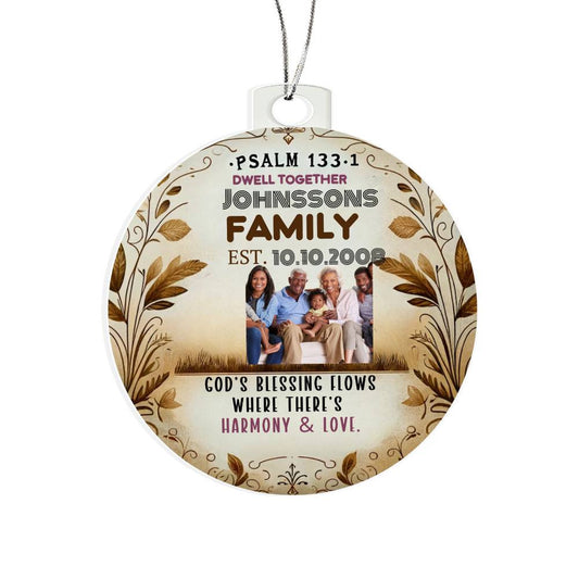 Personalized Bible Keepsake Family Photo Religious Christmas Decoration Inspirational Holiday Gift Spiritual Home Decor Bible Ornament