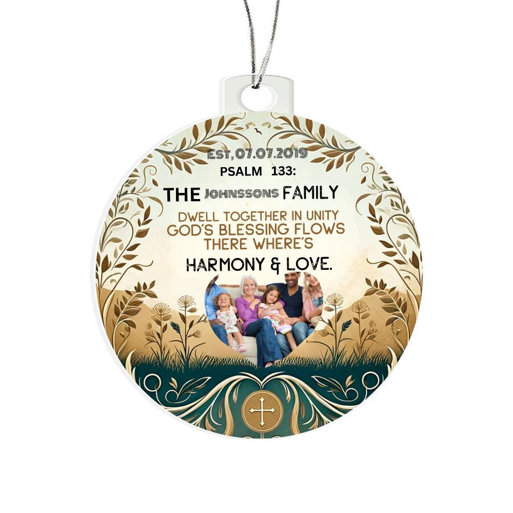 Bible Photo Ornament Personalized Family Photo Christian Holiday Gift Spiritual Christmas Decoration Inspirational Keepsake Religious Decor