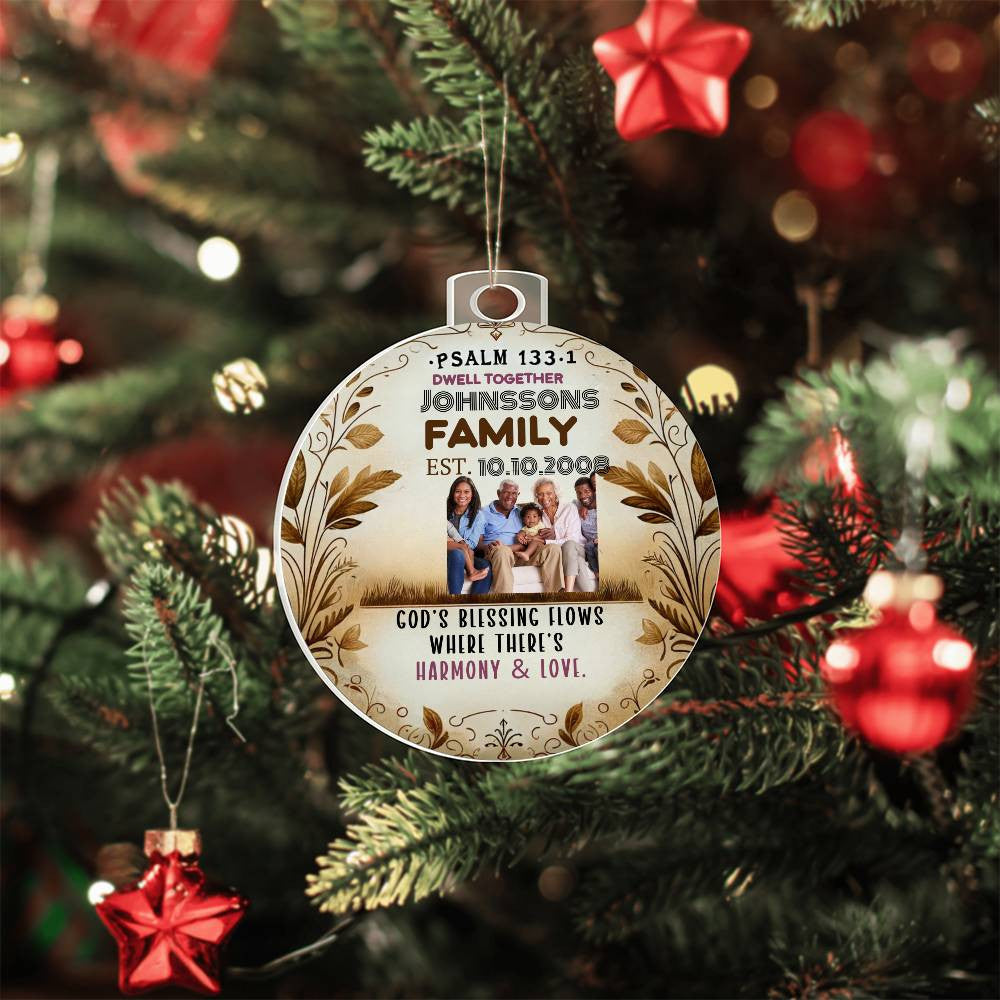 Personalized Bible Keepsake Family Photo Religious Christmas Decoration Inspirational Holiday Gift Spiritual Home Decor Bible Ornament