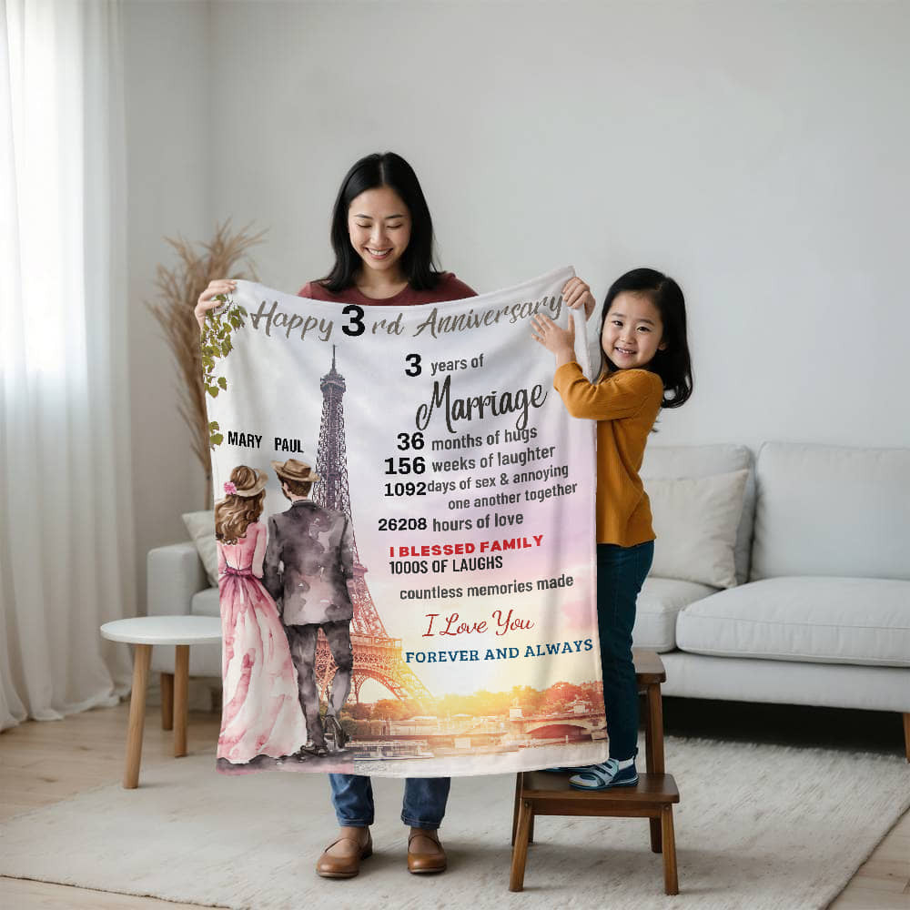 An Anniversary Love Sherpa or Fleece Blanket