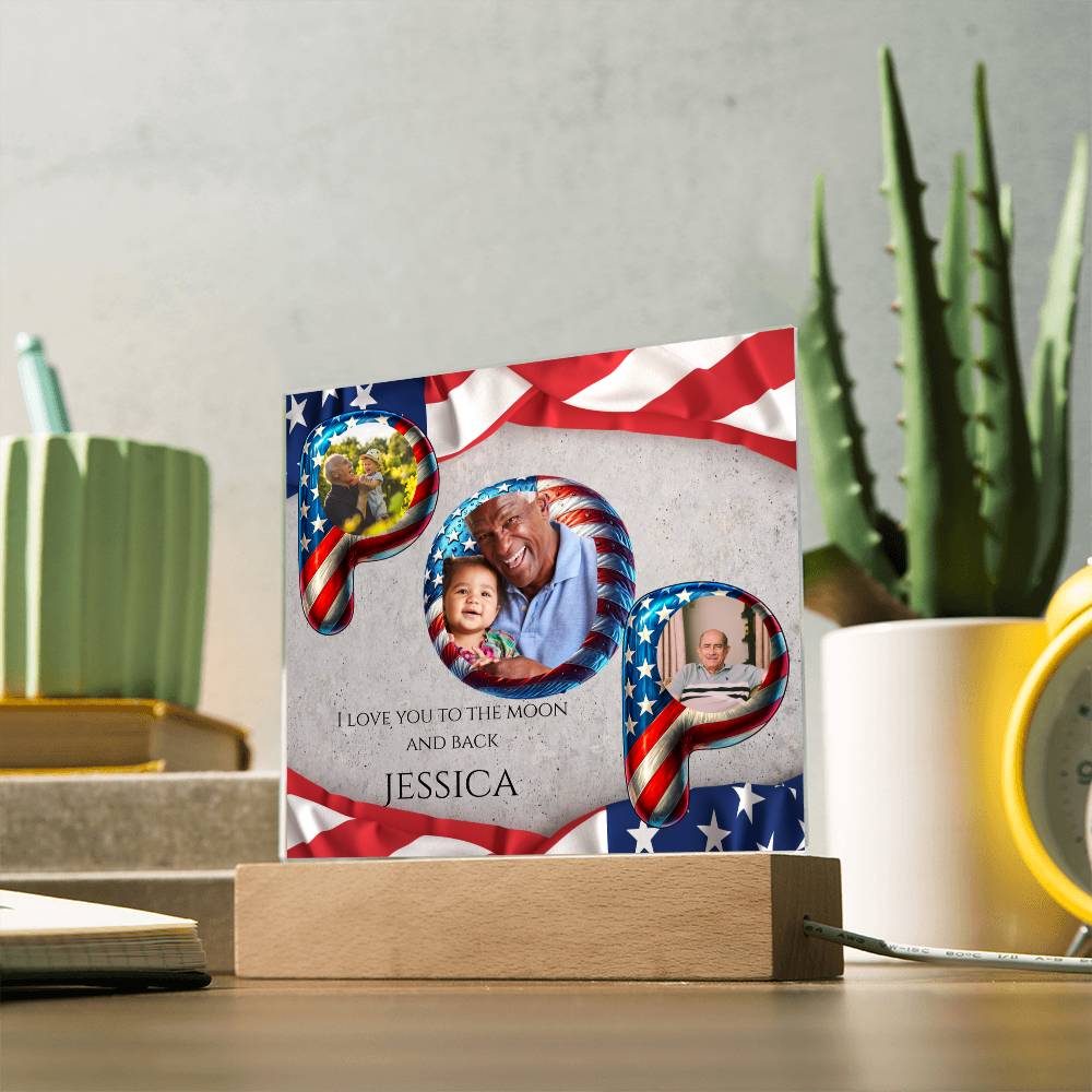 A Patriotic Love Acrylic Plaque for Pop