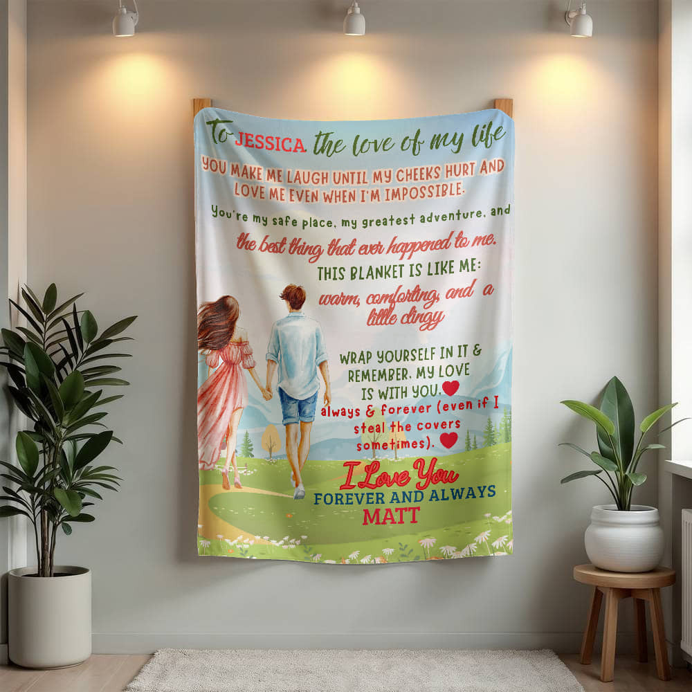 A Love Letter to My Wife, Girlfriend or Partner, a Sherpa, Fleece or Woven Blanket