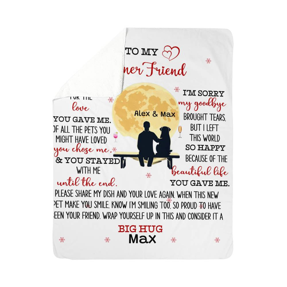 An Owner Dear Friend Dog Memorial Sherpa or Fleece Blanket