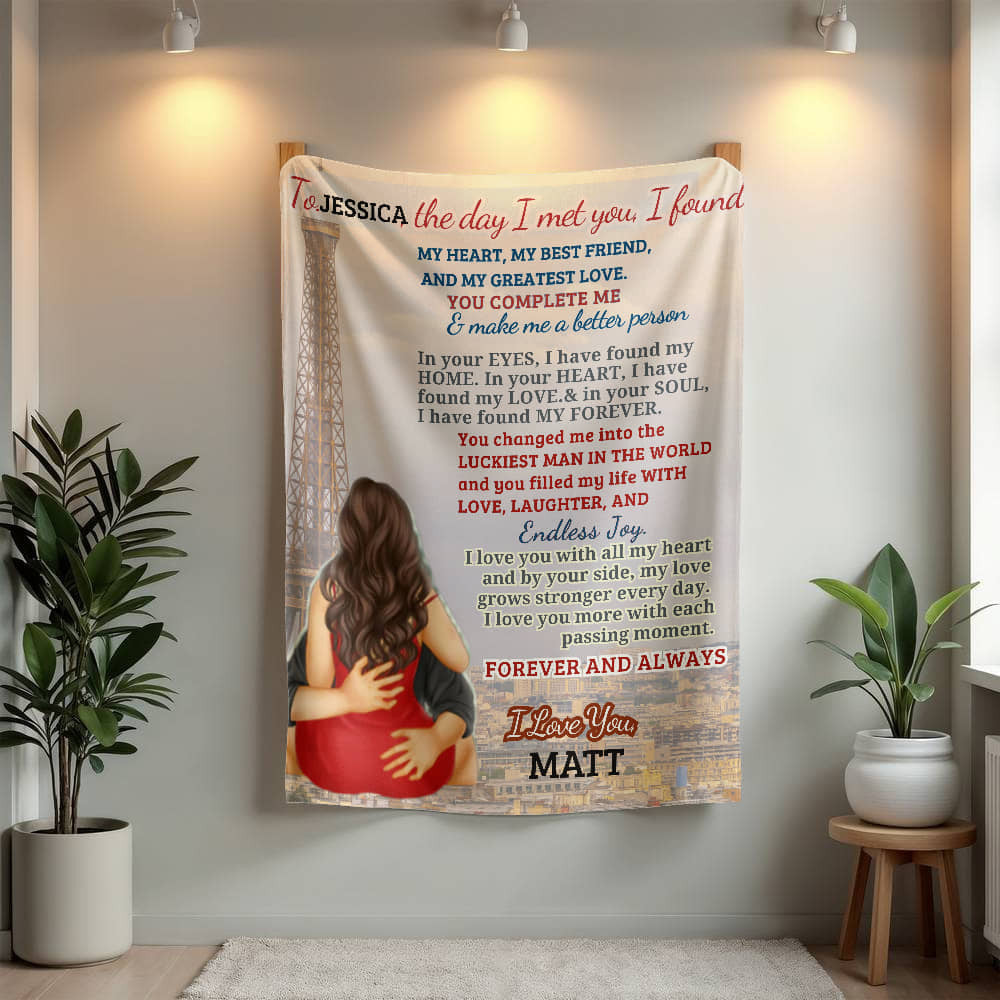 A Love Letter from Paris to My Wife, Partner or Girlfriend, a Sherpa, Fleece  or Woven Blanket