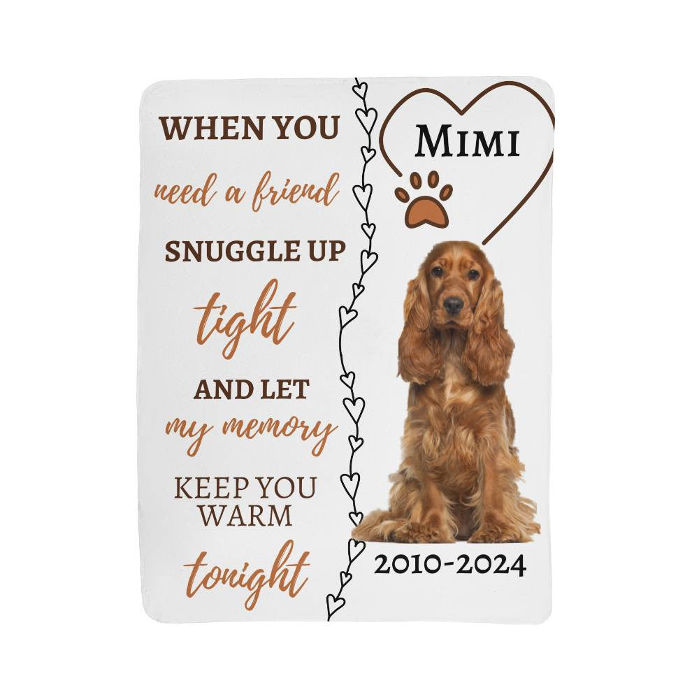 Photo name and dates Dog Memorial Sherpa Blanket (3:4)