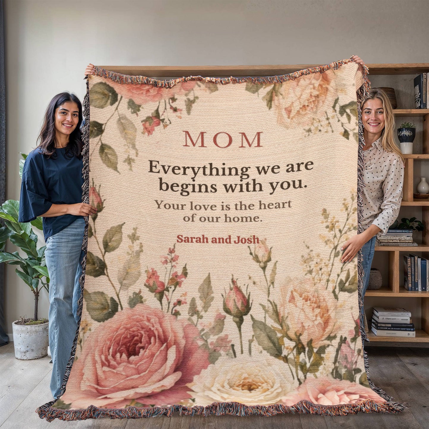 Mom Blanket – “You Gave Us Everything” | Premium Woven Heirloom Throw Ro