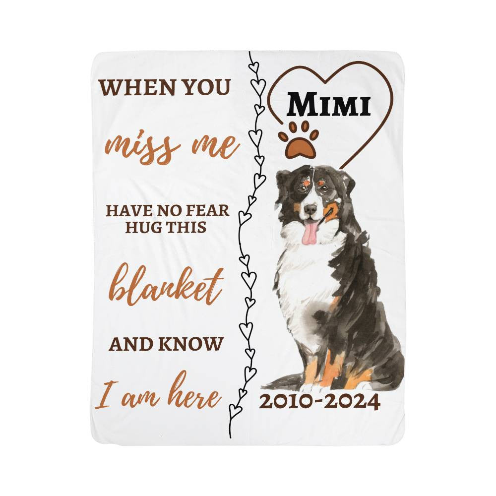 Photo name and dates Dog Memorial Sherpa Blanket (3:4)