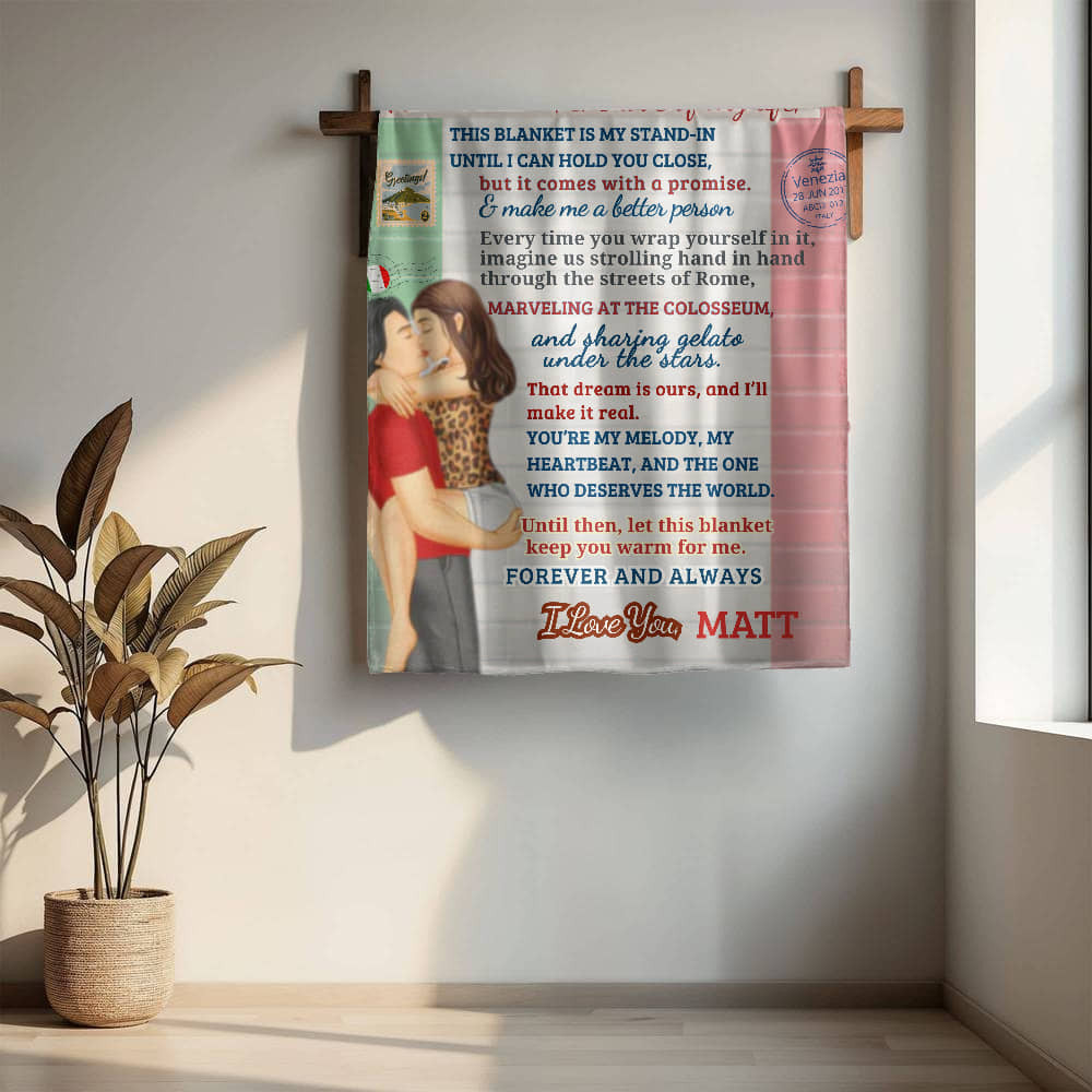 A Love Letter from Italy to my Wife, Girlfriend or Partner, a Sherpa, Fleece or Woven Blanket