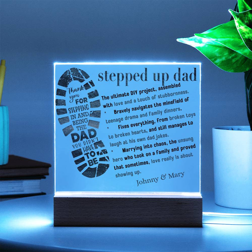 Personalized AcrylicLove  Plaque for Step Dad.