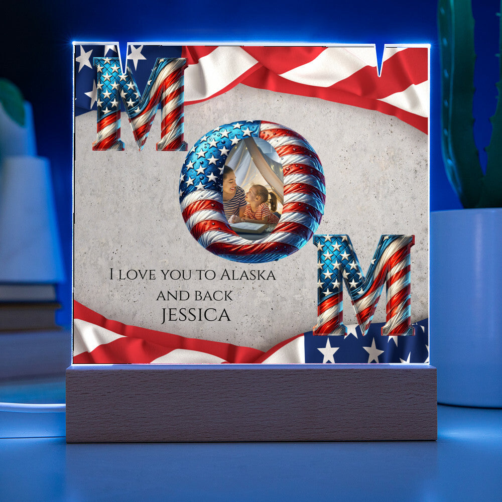 A Patriotic Custom Keepsake Acrylic Bundle for Mom