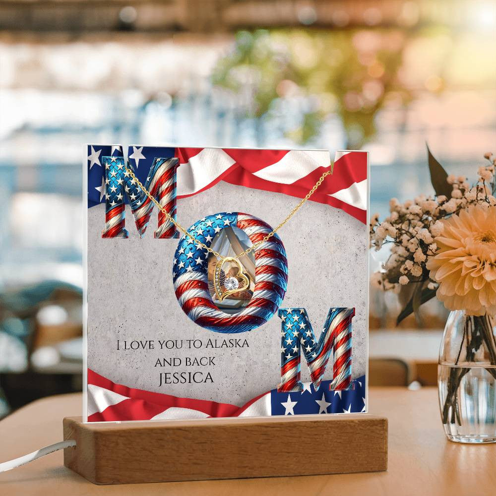 A Patriotic Custom Keepsake Acrylic Bundle for Mom